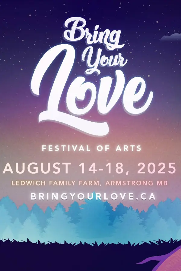 Bring Your Love CUP Takeover flyer — an owl on a branch in a starlit forest